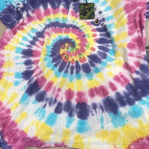 BAPE  tie dye shirt with collar - Picture 3 of 7